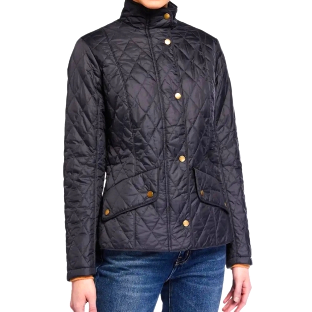 Barbour Flyweight Cavalry Quilted Jacket dark blue size 8 medium